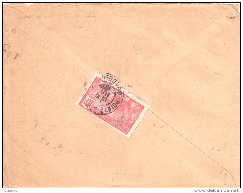3426 POINTE à PITRE  Guadeloupe Lettre Yv 59    10 C Rose - Briefe U. Dokumente