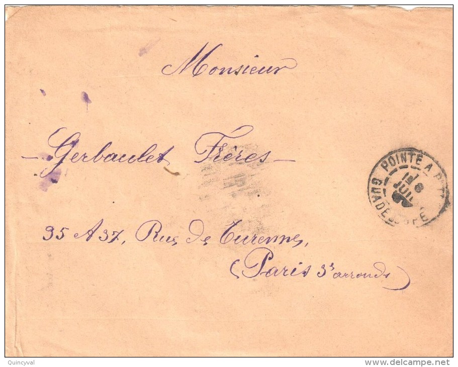 3426 POINTE à PITRE  Guadeloupe Lettre Yv 59    10 C Rose - Cartas & Documentos