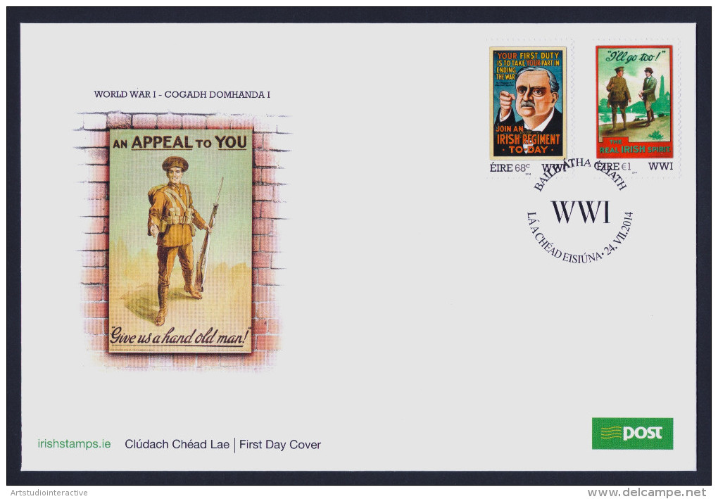 2014 IRELAND "CENTENARY OF WORLD WAR I" FDC - FDC