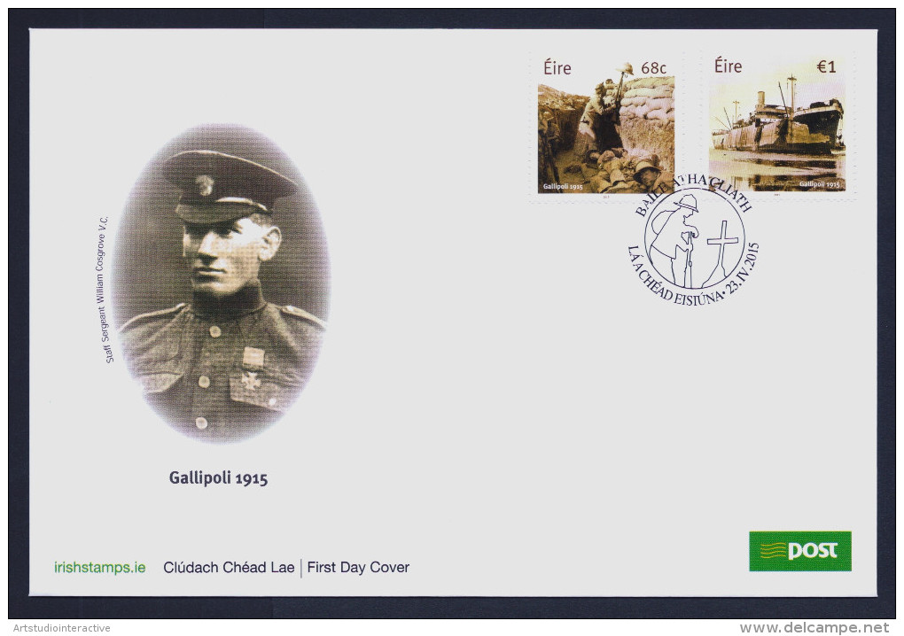 2015 IRELAND "CENTENARY OF WORLD WAR I / GALLIPOLI" FDC - FDC