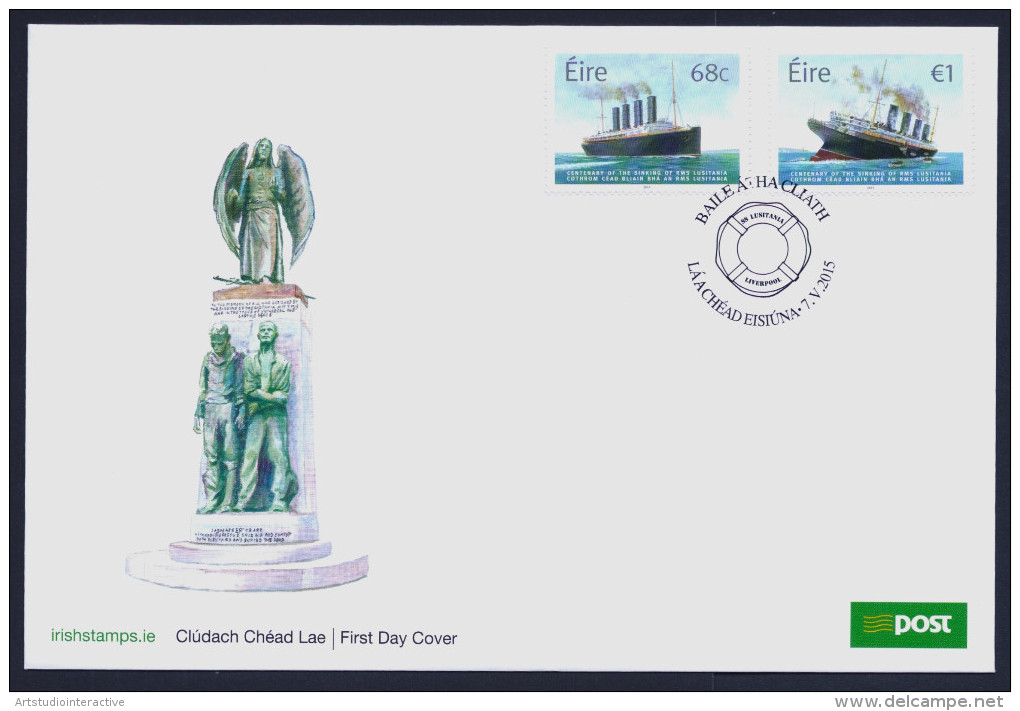 2015 IRELAND "CENTENARY OF WORLD WAR I / THE LOSS OF RMS LUSITANIA" FDC - FDC