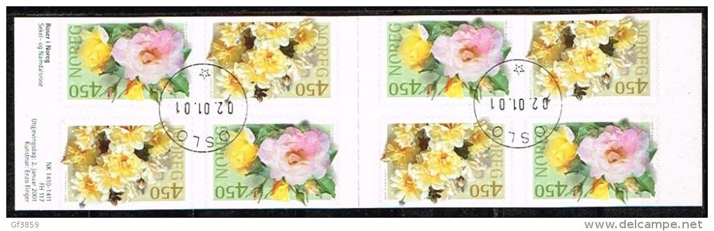 NORVEGE /Oblitérés/Used/2001 - Roses - Carnets