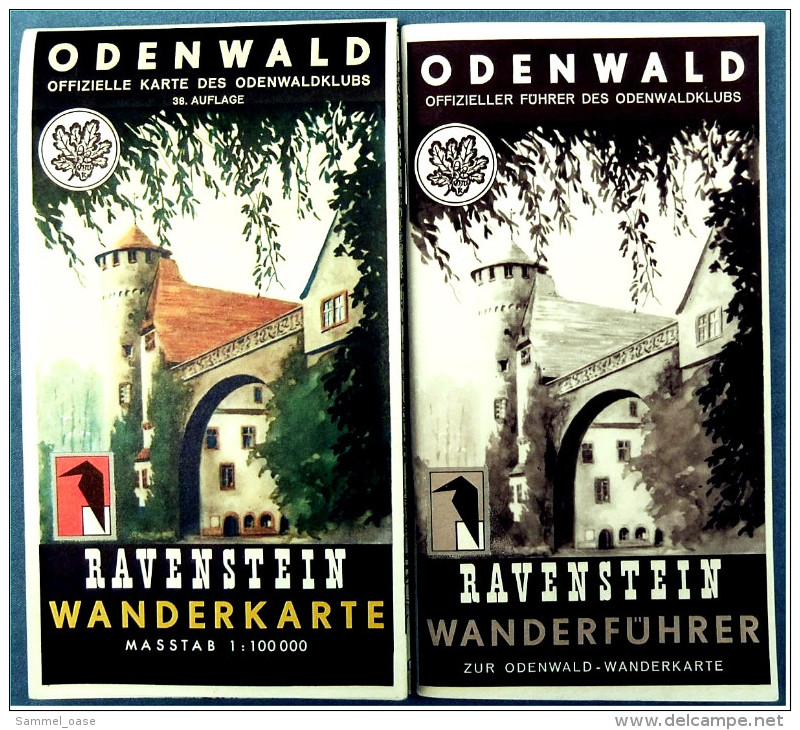 Ca. 1980  Wanderkarte Und Wanderführer Odenwald  -  Von Ravenstein 1: 100 000  - - Maps Of The World