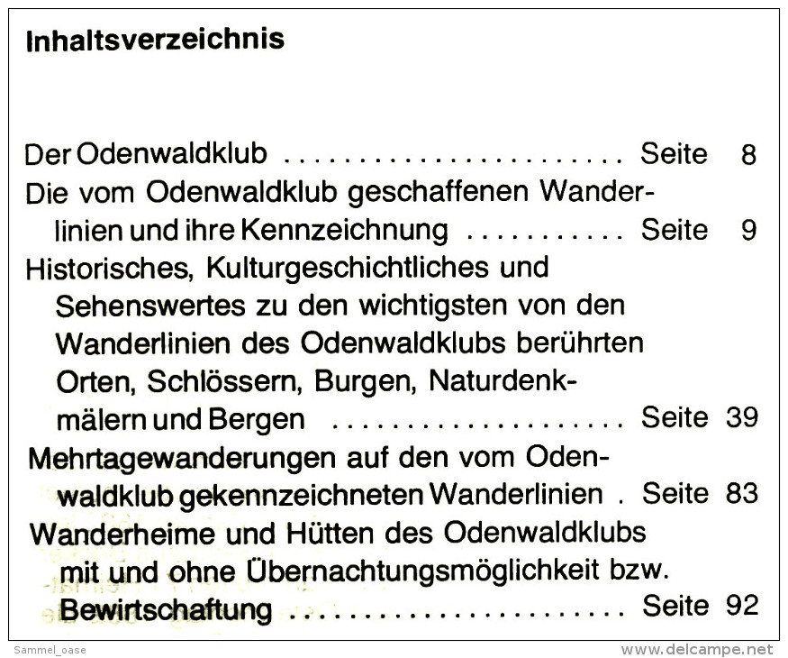 Ca. 1980  Wanderkarte Und Wanderführer Odenwald  -  Von Ravenstein 1: 100 000  - - Mappemondes