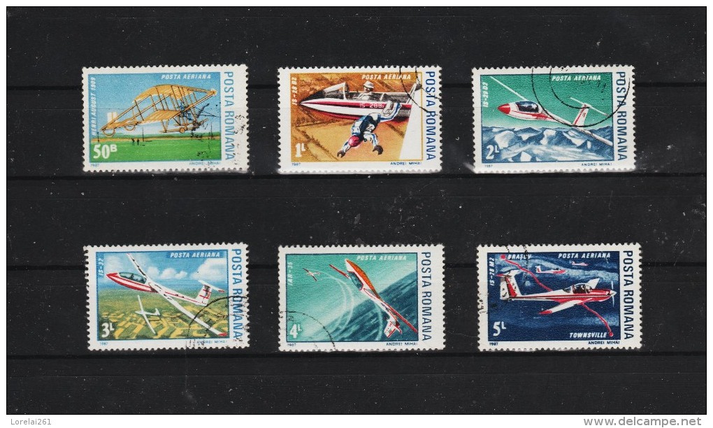 1987 - Planeurs Et Avion Ligers Mi No 4353/4358 Et Yv No 301/306 - Usado