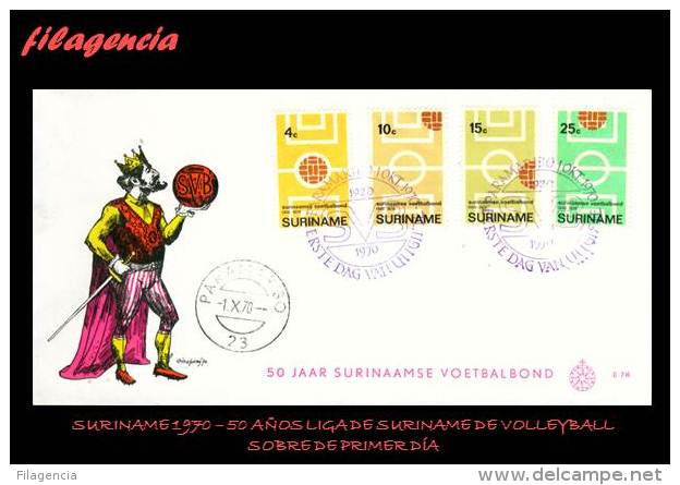 AMERICA. CARIBE SURINAME SPD-FDC. 1970 50 AÑOS DE LA FEDERACIÓN DE CLUBES DE FÚTBOL DE SURINAME - Suriname