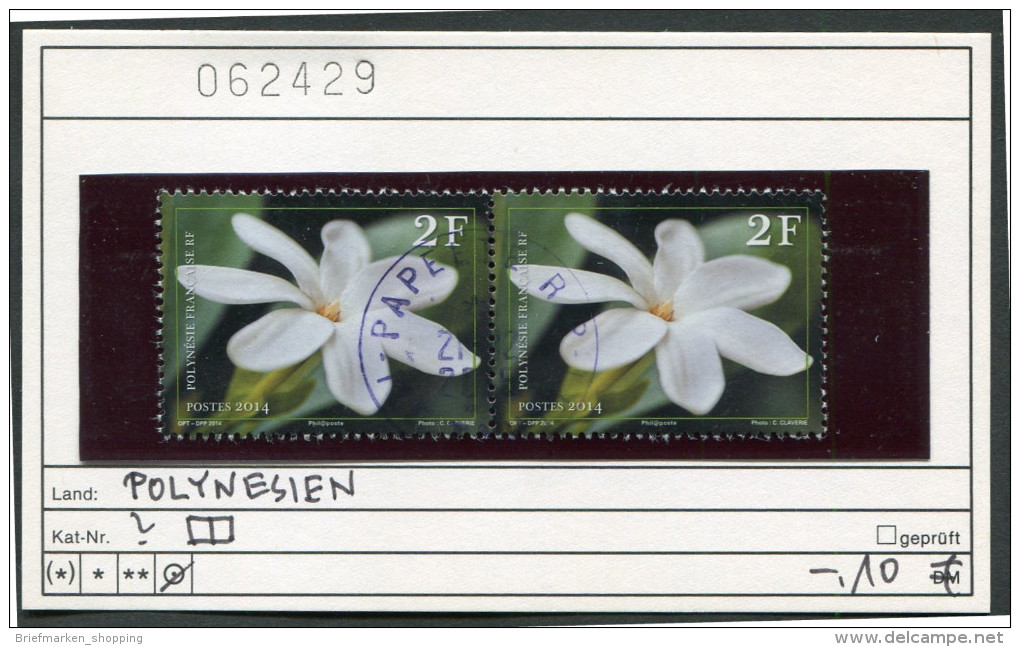 Polynesien - Polynesie Francaise - Paar / Pair - Oo Oblit. Used Gebruikt - Blume / Flower - Yasmin / Jasmin - Usati