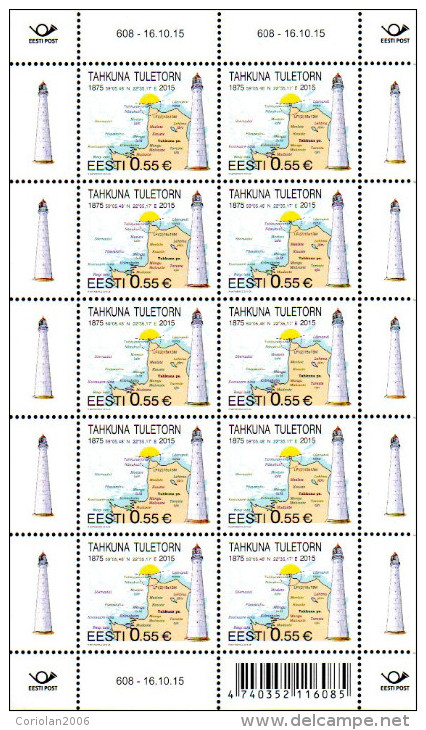 Estonia / Tahkuna Tuletorn / MSx10 Stamps - Lighthouses