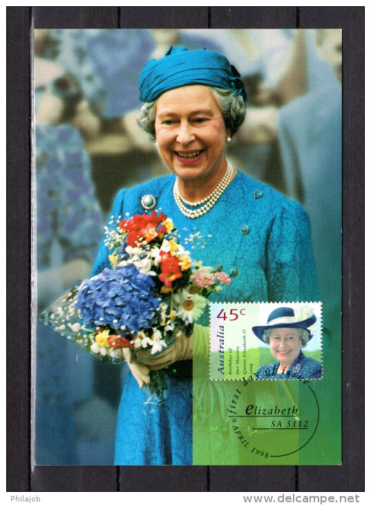 AUSTRALIE 1998 : Carte Maximum Et PAP Neuf " ANNIVERSAIRE DE LA REINE ELIZABETH ". Parfait état. CM - Familles Royales