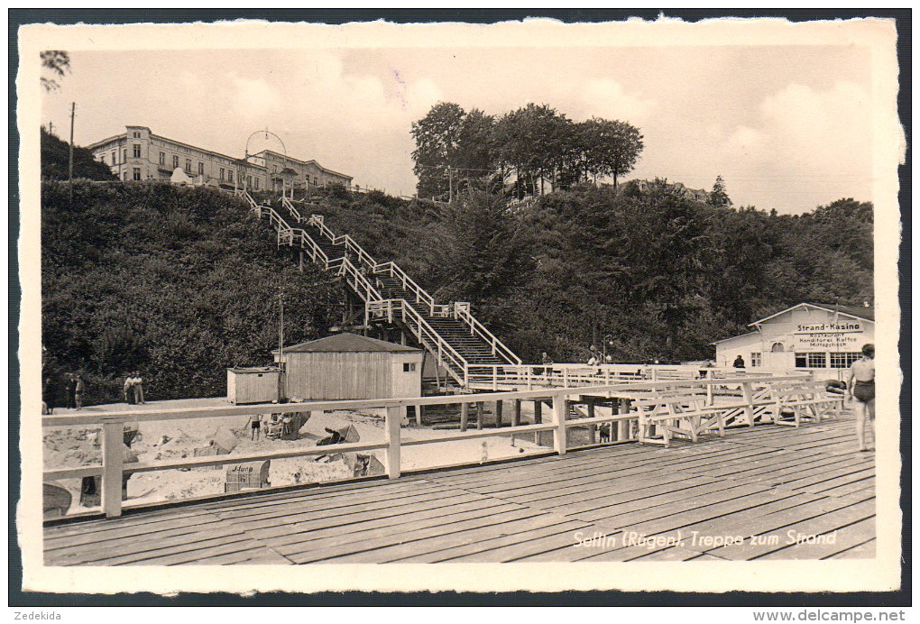 1509 - Ohne Porto - Alte Foto Ansichtskarte - Sellin Treppen Zum Strand - N. Gel. TOP Repro Color 1953 - Sellin