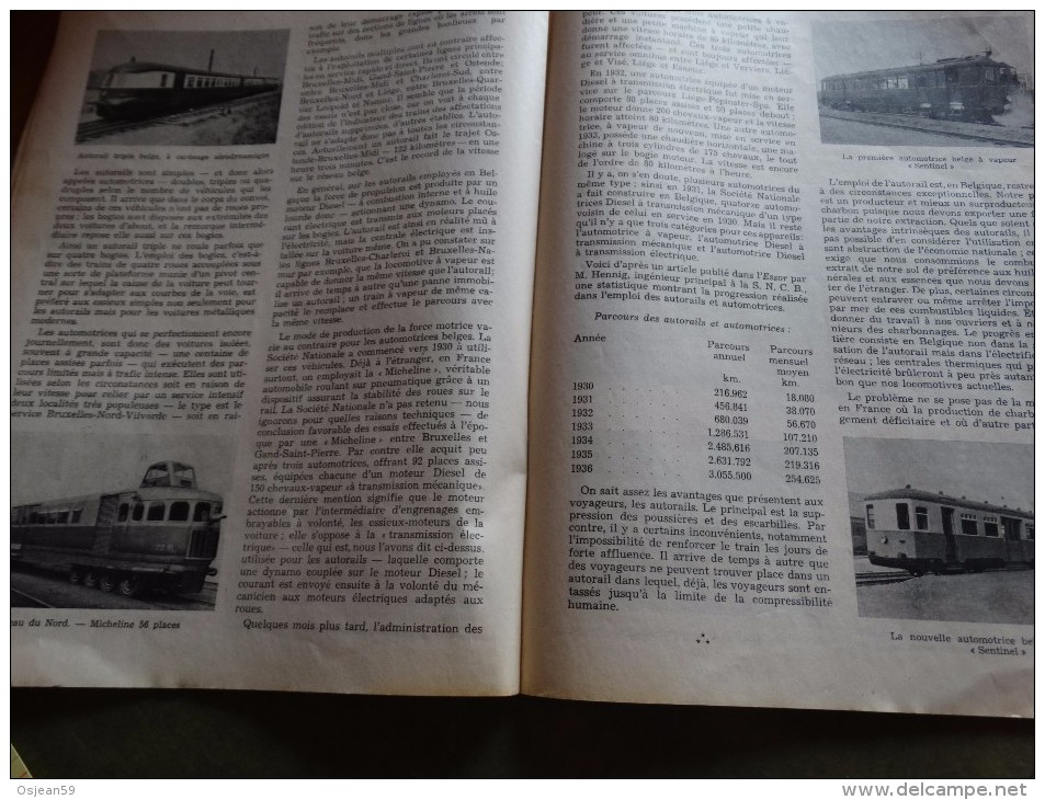 Article Dans "touring Club De Belgique"(01/10/1938) Les Autorails - Leur Utilisation En France Et En Belgique - Eisenbahnverkehr