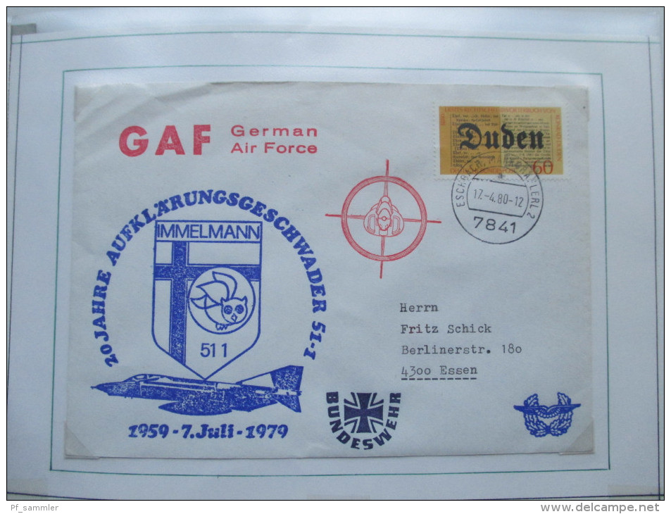 Slg. Luftwaffe / Zeppelin Und Raumfahrt 1960 - 80er Jahre! Viele Belege / Sonderstempel Und Auch Blocks! Interessant!! - Collections (en Albums)