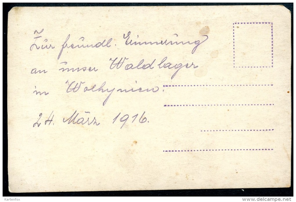 Wolhynien, Waldlager, 24.3.1916, FOTO, Deckung, Küche, WK1, WW1, - Ukraine