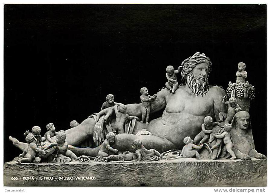 RIPRODUZIONE DELLA SCULTURA: IL NILO. PRESSO MUSEO VATICANO. CARTOLINA NON VIAGGIATA ANNI '50 - Sculptures