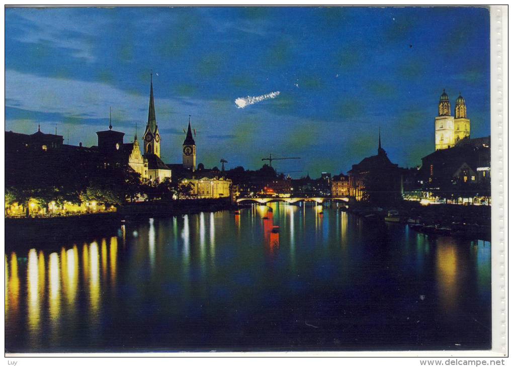 ZÜRICH - Limmat Bei Nacht, Stadthaus, Fraumünster ..... - Zürich