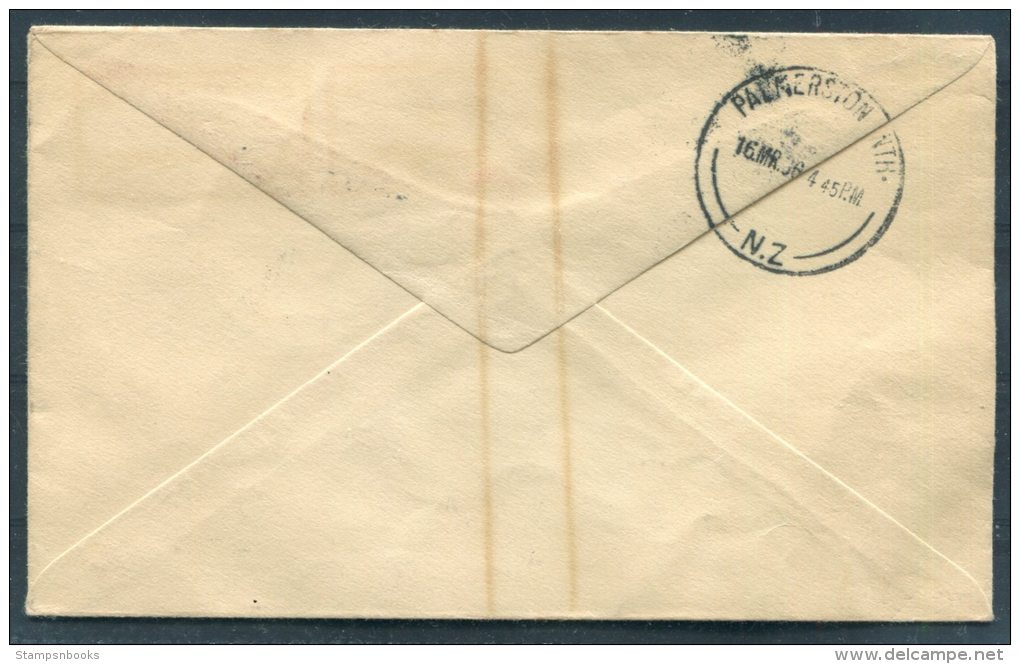 1936 New Zealand First Flight Cover Blenheim - Palmerston - Airmail