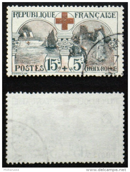 N° 156 CROIX ROUGE 1918 Oblit TB Cote 70€ - Oblitérés