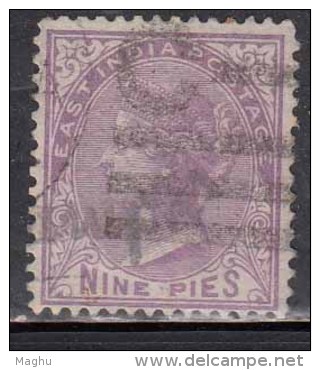 9p British East India Used 1974, - 1858-79 Compagnie Des Indes & Gouvernement De La Reine