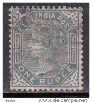 1r British East India Used 1974,  One Rupee - 1858-79 Kronenkolonie