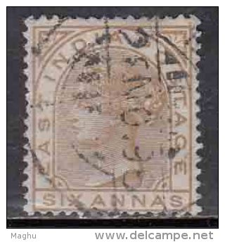 6a British East India Used 1976,  Six Annas - 1858-79 Kronenkolonie
