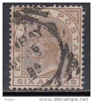 6a British East India Used 1976,  Six Annas - 1858-79 Compañia Británica Y Gobierno De La Reina