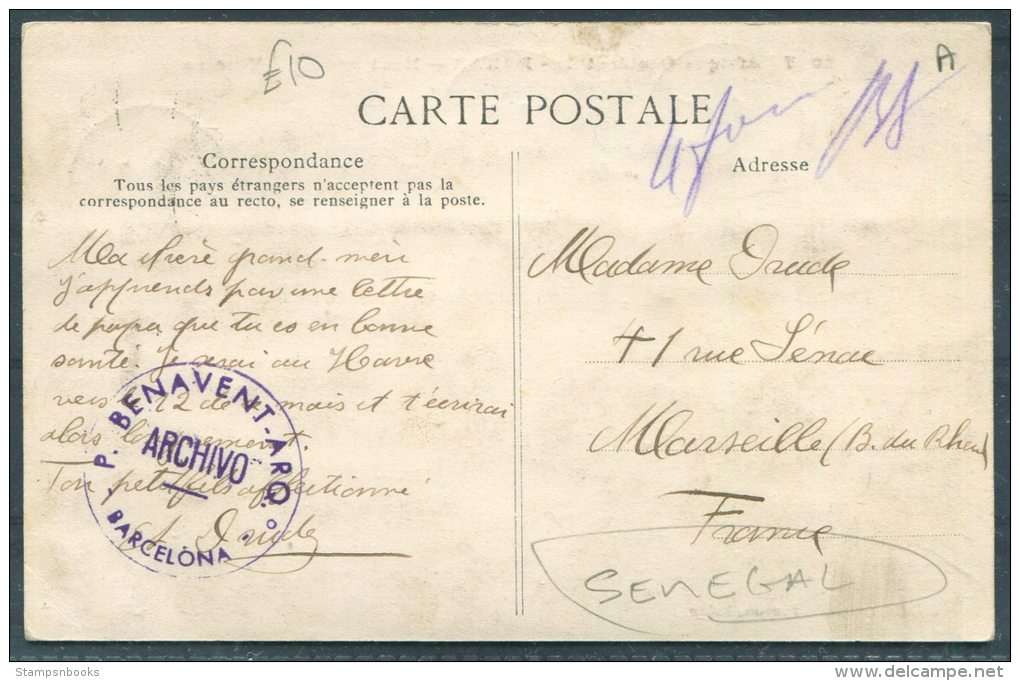 1906 Senegal Picture Postcard Dakar - Marseille France - Covers & Documents