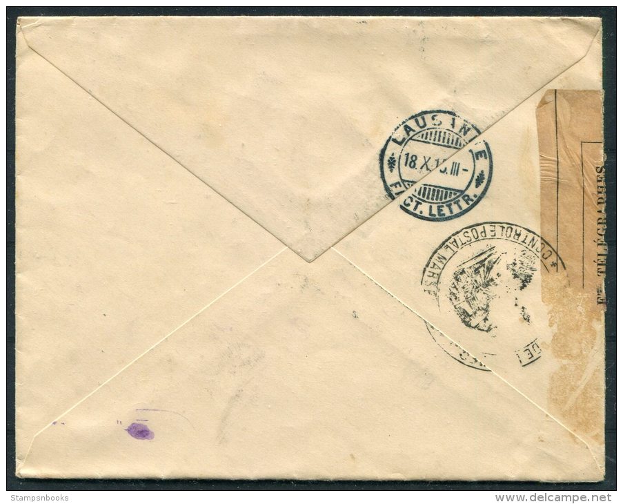 1915 Greece Censor Cover - Lausanne, Switzerland - Covers & Documents