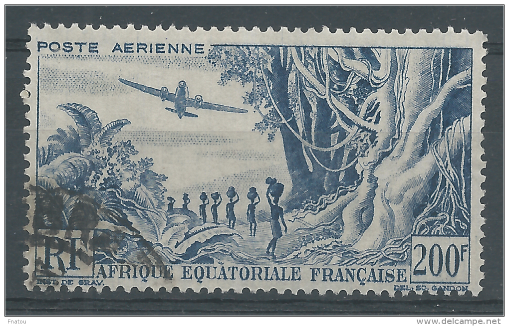 French Equatorial Africa (AEF), Rain Forest And Aircraft, 1947, VFU  Airmail - Usati