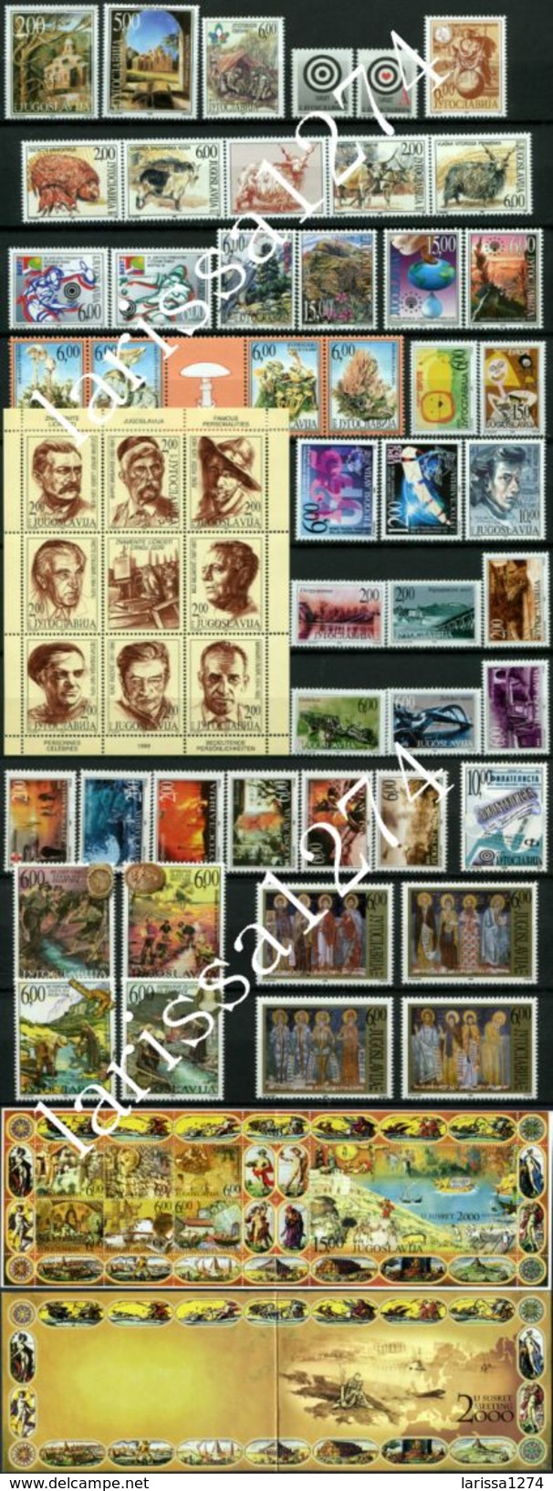 YUGOSLAVIA 1999 Frescos From Poganovo Monastery Set MNH - Años Completos