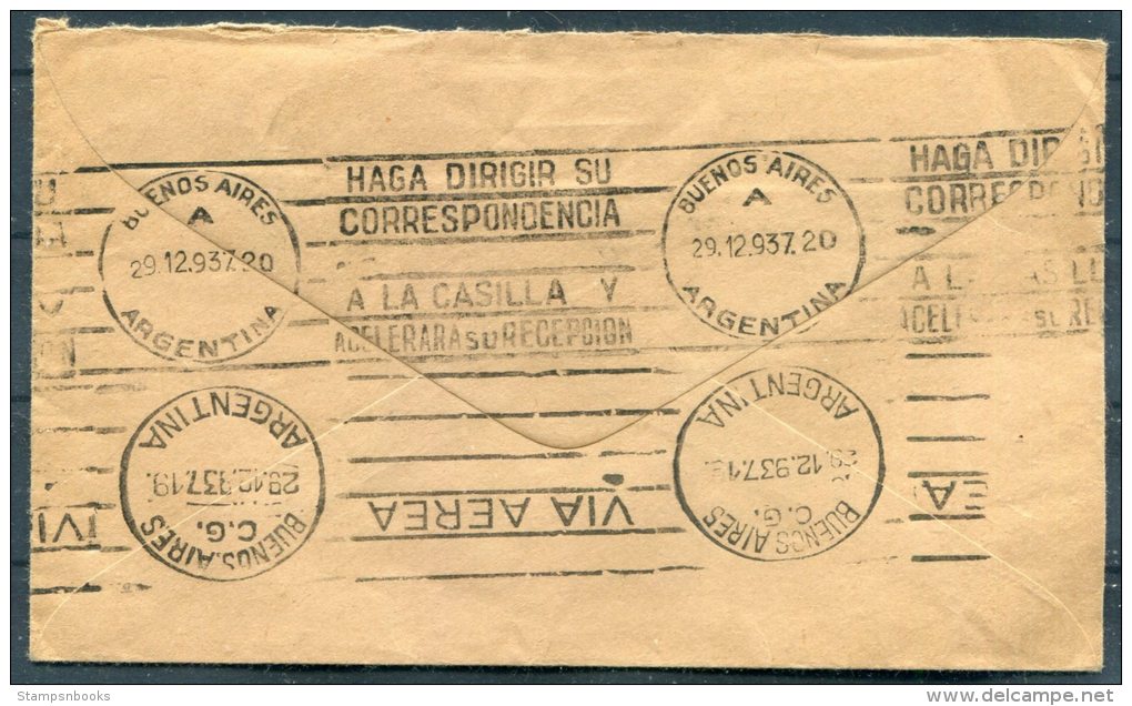 1937 GB KG5 Seahorse Coventry Airmail Cover - Argentina - Covers & Documents