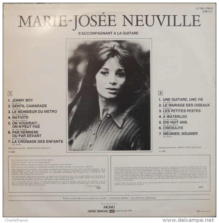 Marie-josée Neuville 33t. LP 30cm *johny Boy* - Autres - Musique Française