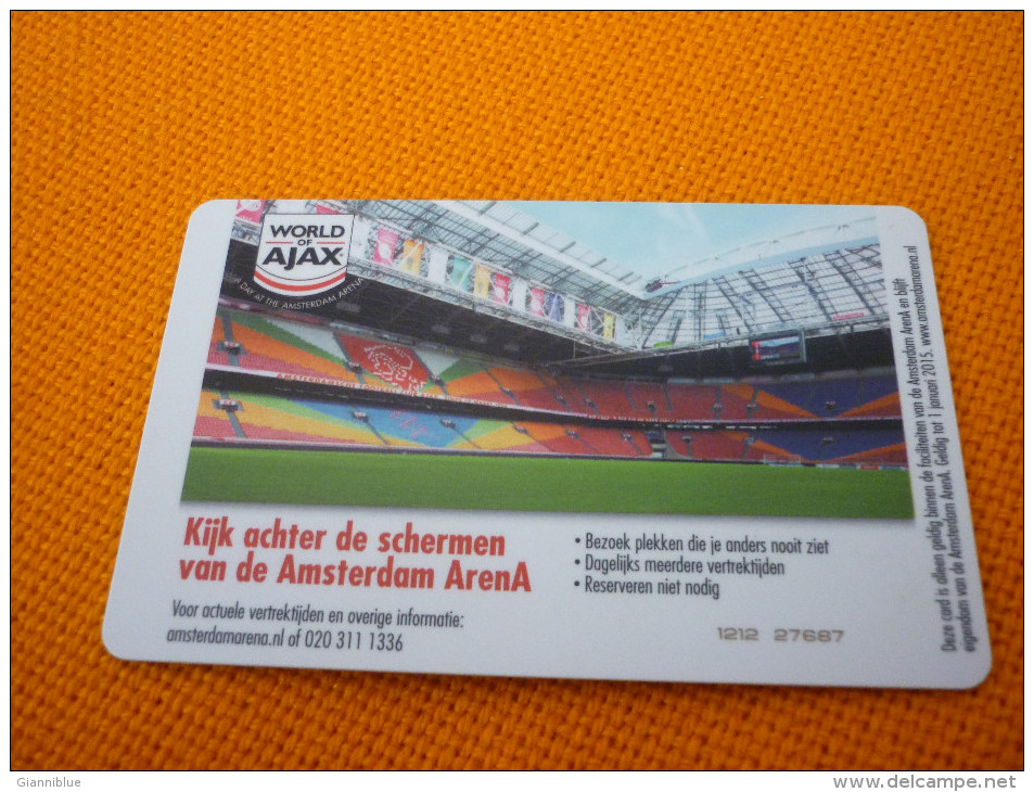 Ajax Amsterdam Arena Stadium Football Chip Card From Netherlands (Adidas/Aegon/Ajax Experience) - Sport