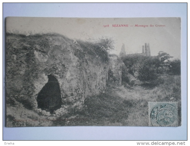 1908 SEZANNE Grottes MARNE Champagne Près Epernay Reims Châlons Vertus Sainte Menehould Montmirail Bazancourt Ay Anglure - Sezanne