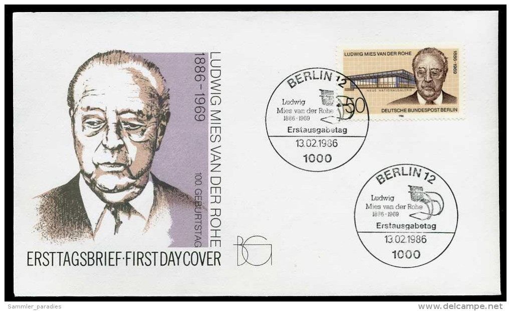 37632) Berlin - FDC - Michel 753 - Ludwig Mies Van Der Rohe - Autres & Non Classés