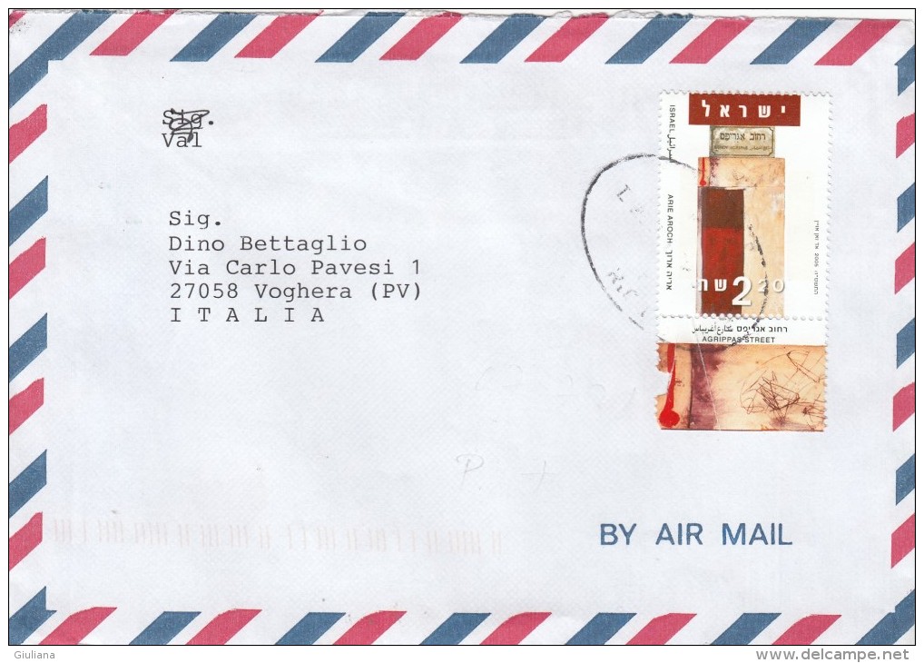 Israele 2002- Lettera .x L´Italia Affrancata Con 1 Stamps - Lettres & Documents