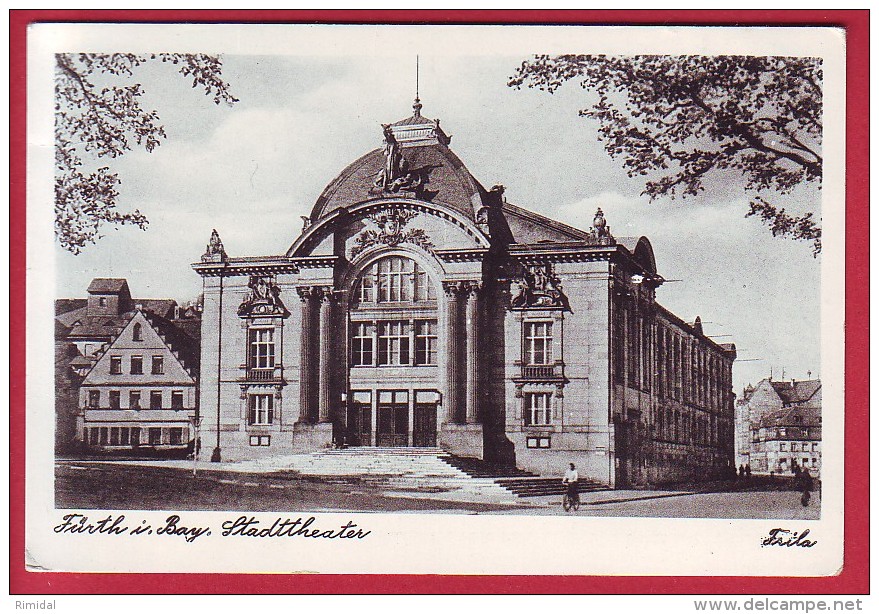 POSTCARD PHOTO GERMANY FURTH I. BAYERN STADTTHEATER THEATRE CIRCULATED 1964 - Fürth