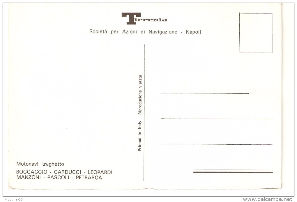 CT--N--1395--  MOTONAVI TRAGHETTO - BOCCACCIO - CARDUCCI -LEOPARDI - MANZONI - PASCOLI- PETRARCA - Traghetti