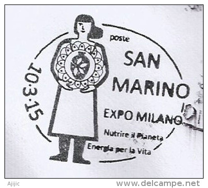 SAINT MARIN .EXPO MILAN 2015, Belle Lettre Du Pavillon De SAN MARINO Postée à Milan, Adressée En Andorre, - 2015 – Milan (Italie)