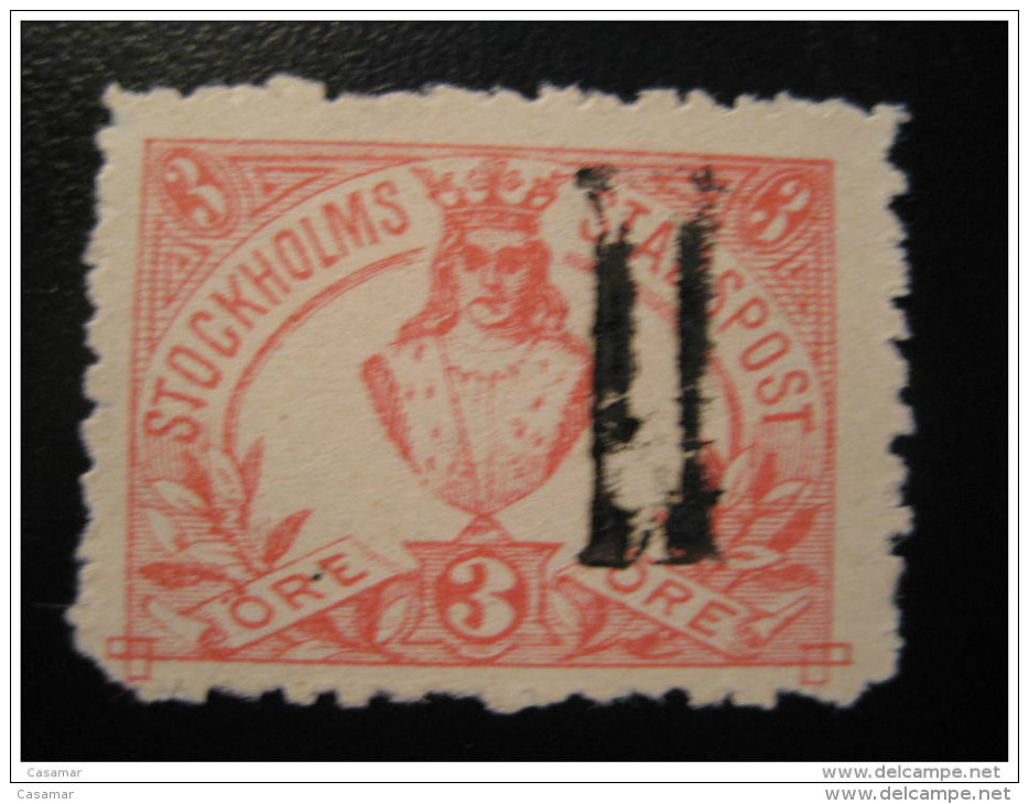 Stockholm 3 Ore LOCAL Lokal Post Stamp II Cancel Local Stamp - Emissions Locales