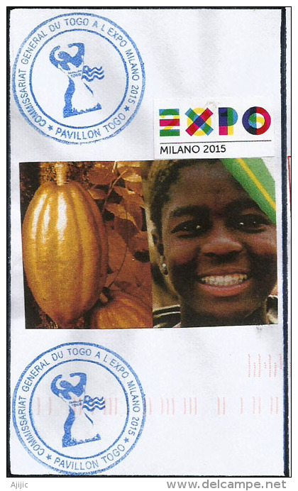 TOGO.EXPO MILANO 2015 ,lettre Du Pavillon TOGOLAIS Adressée En Andorre,avec Tampon Officiel De L´EXPO - 2015 – Milan (Italy)