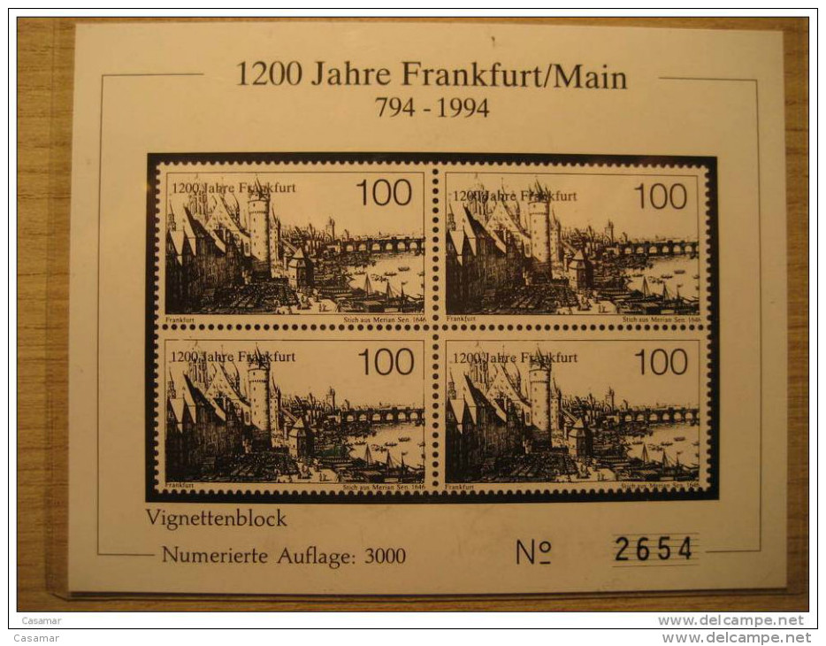 GERMANY Frankfurt 1994 Imperforated Black Proof Epreuve Noir Schwarz Druck Specimen Sweden - Ensayos & Reimpresiones