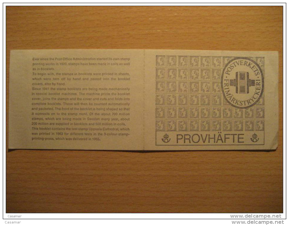 Uppsala Cathedral Catedral Prueba Print Proof Druck Provhäfte Carnet Booklet 10 Sellos Item Stamps Sweden - Proofs & Reprints