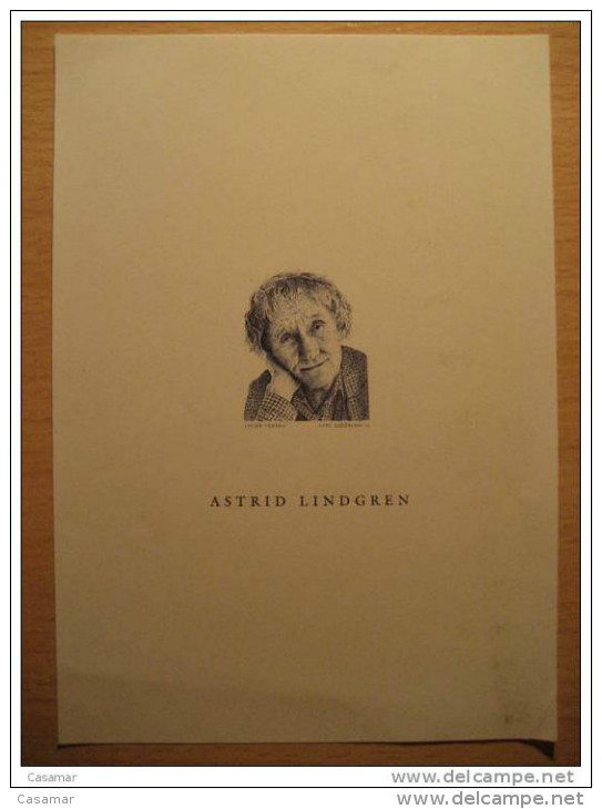 Astrid Lindgren Prueba Print Proof Druck Pequeña Doblez 1 Esquina Little Folded 1 Corner Sweden - Probe- Und Nachdrucke