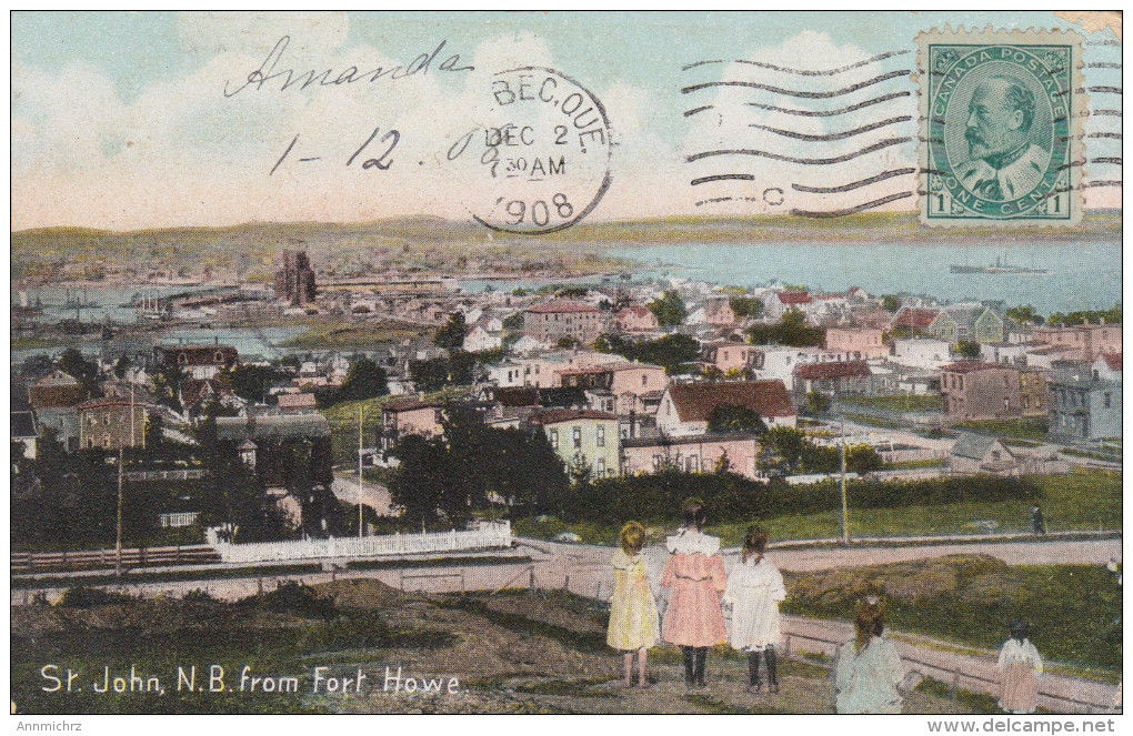 ST JOHN N.B FROM FORT HOWE 1908 - St. John's