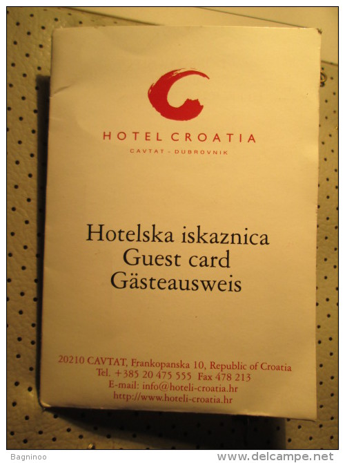 Hotel Croatia Cavtat Croatia Hotel Key Card - Hotel Keycards