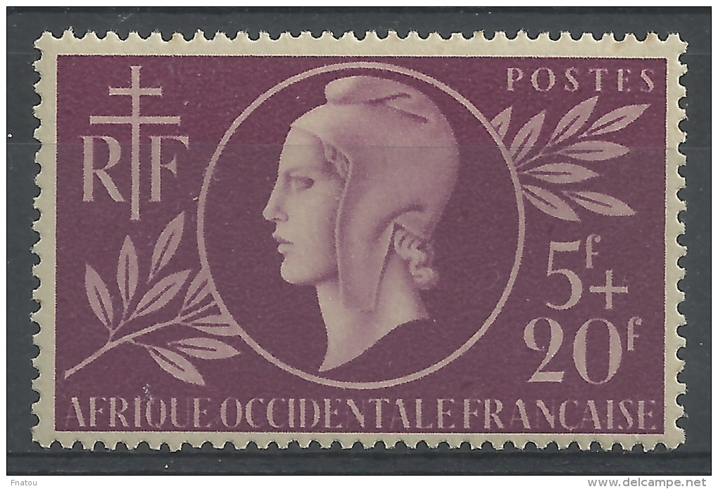 French West Africa (AOF), Entraide Française, Marianne, 1944, MNH VF - Neufs