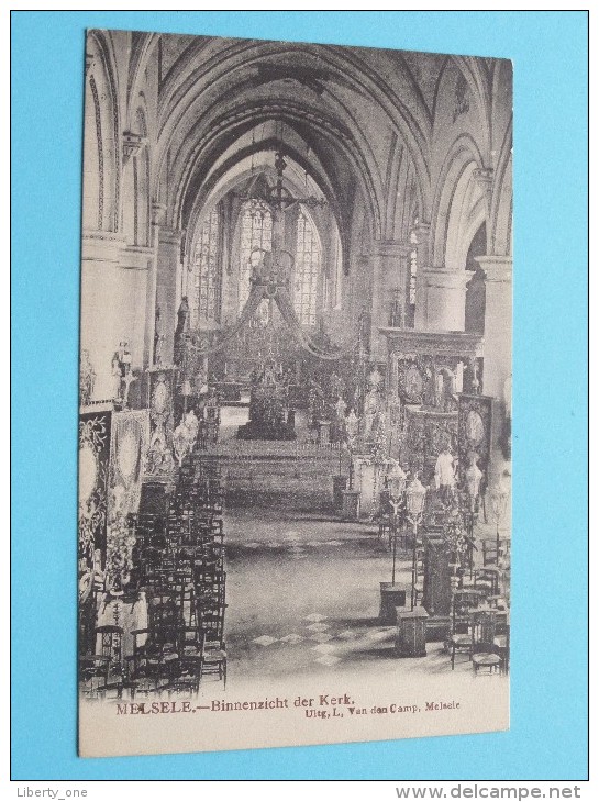 Binnenzicht Der Kerk MELSELE ( L. Van Den Camp ) Anno 1909 ( Zie Foto Details ) !! - Beveren-Waas