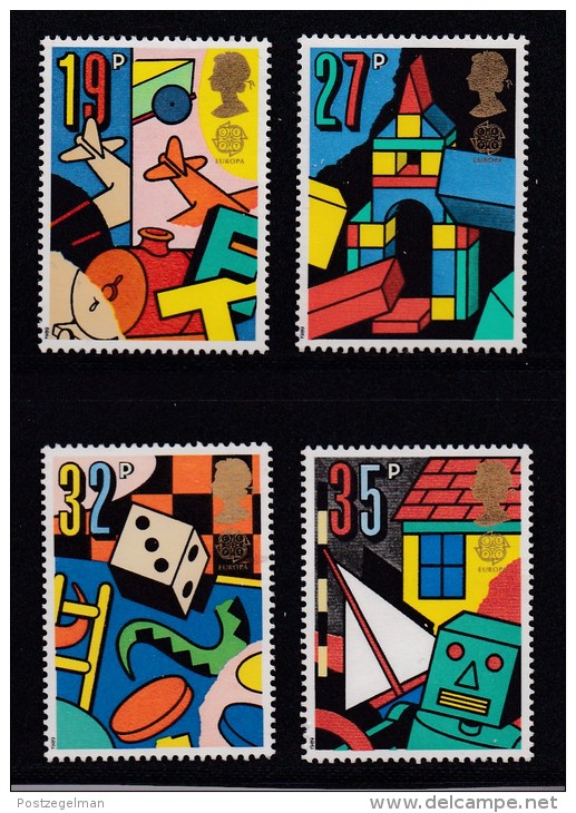 UK, 1989, Mint Never Hinged Stamps , Europe, Children Games, 1202-1205, #1044 - Unused Stamps