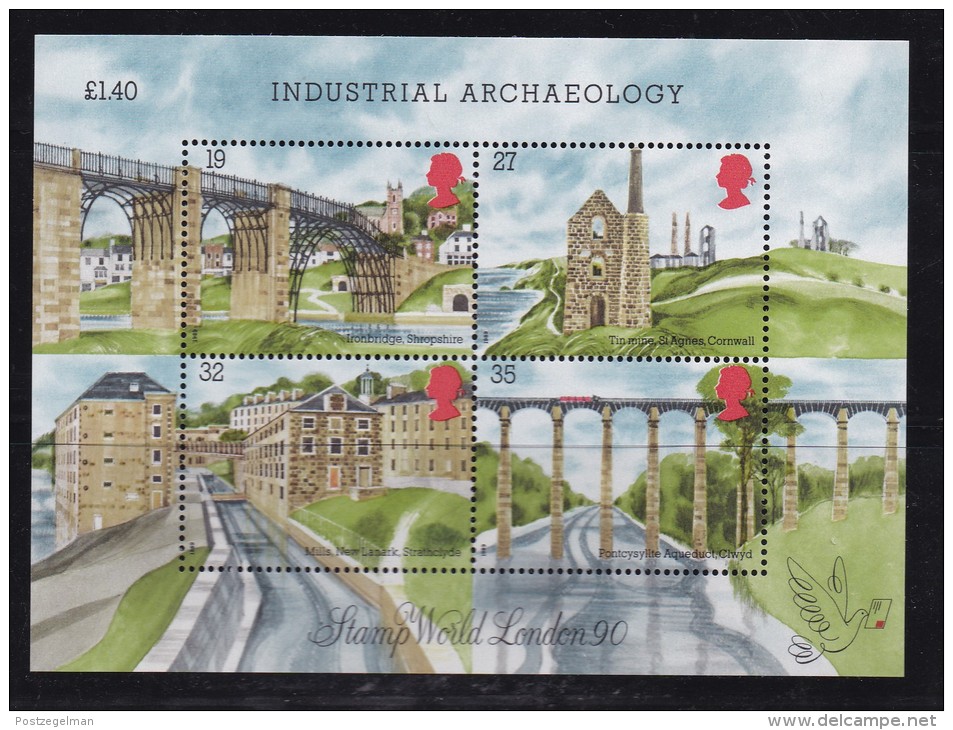 UK, 1989, Mint Never Hinged Stamps On Block , Industrial Archaeology, Block 5, #1061 - Unused Stamps