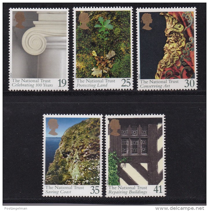 UK, 1995, Mint Never Hinged Stamps , National Trust, 1564-1568, #1067 - Unused Stamps